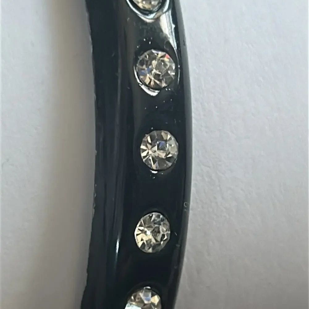 Women’s vintage 90’s retro black crystal bangle‎ bracelet one size